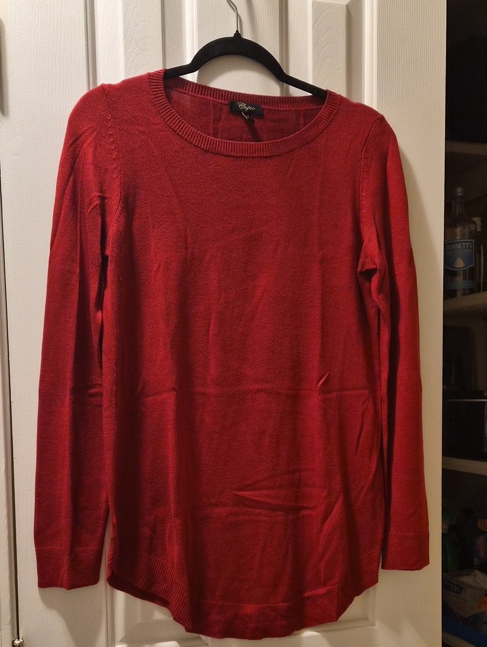 Express Women's Red Long Sleeve Crewneck Top